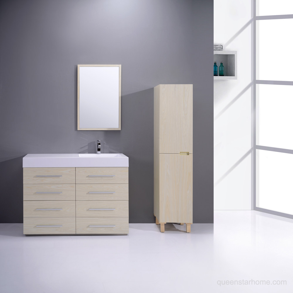 QS-AL06 48” Maple wood color bathroom cabinet